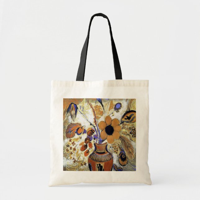 Etruscan Vase with Flowers, Redon Tote Bag (Front)