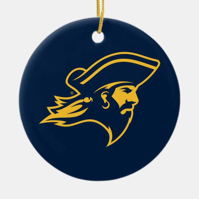 ETSU Buccaneer Logo Ceramic Ornament (Front)