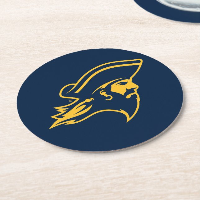 ETSU Buccaneer Logo Round Paper Coaster (Angled)