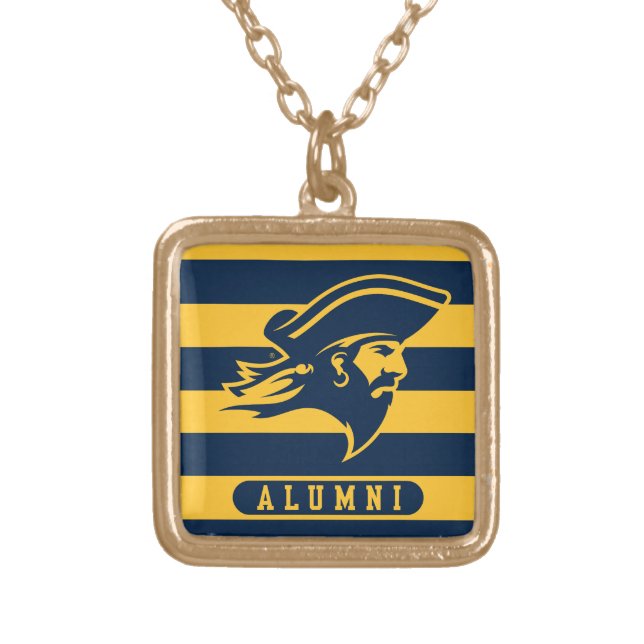 ETSU Buccaneers Alumni Stripes Gold Plated Necklace (Front)