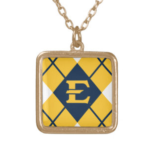 ETSU Buccaneers Argyle Pattern Gold Plated Necklace