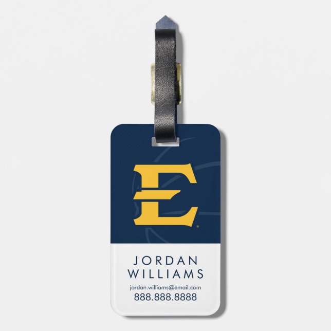 ETSU Buccaneers Basketball Luggage Tag (Back Vertical)