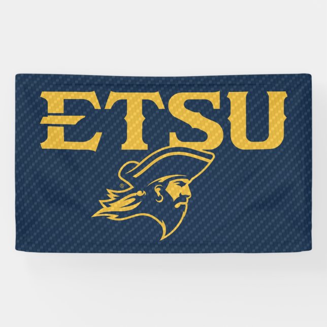ETSU Buccaneers Carbon Fiber Pattern Banner (Horizontal)