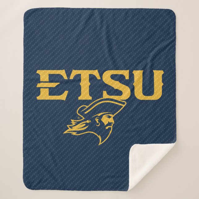 ETSU Buccaneers Carbon Fiber Pattern Sherpa Blanket (Front)