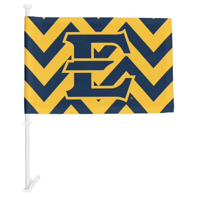 ETSU Buccaneers Chevron Pattern Car Flag (Front)
