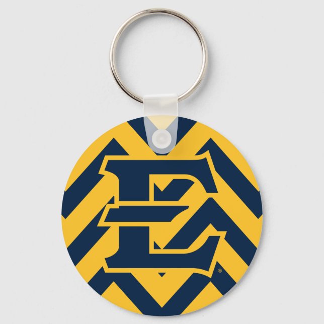 ETSU Buccaneers Chevron Pattern Keychain (Front)