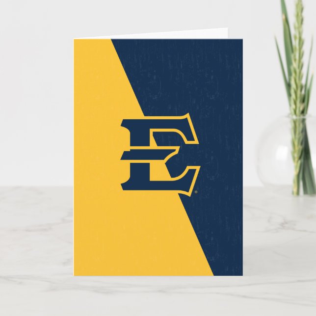 ETSU Buccaneers  Color Block Distressed Card (Front)