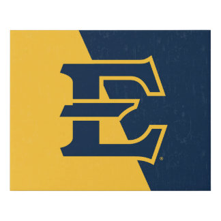 ETSU Buccaneers  Color Block Distressed Faux Canvas Print