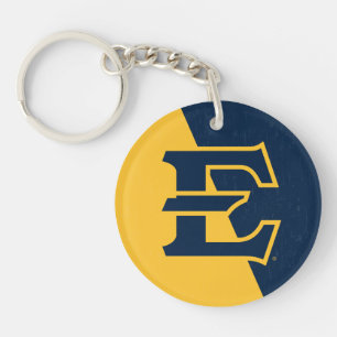 ETSU Buccaneers Color Block Distressed Keychain
