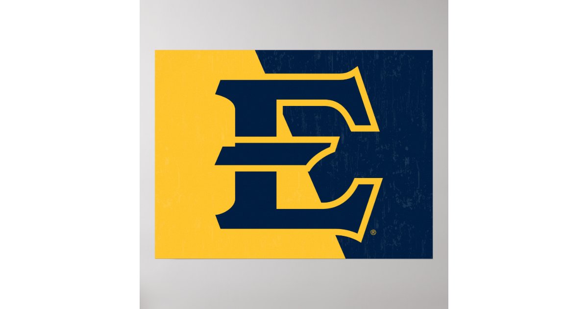 ETSU Buccaneers Color Block Distressed Poster