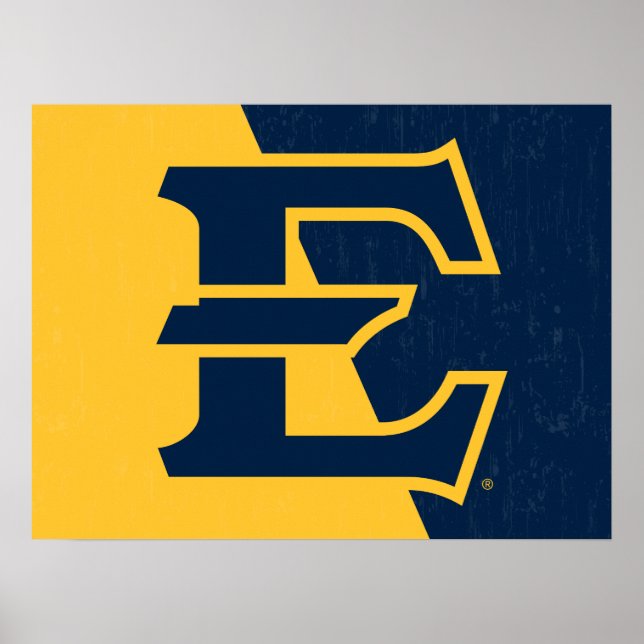 ETSU Buccaneers  Color Block Distressed Poster (Front)