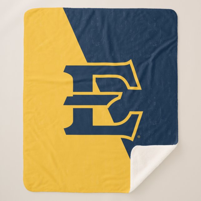 ETSU Buccaneers  Color Block Distressed Sherpa Blanket (Front)