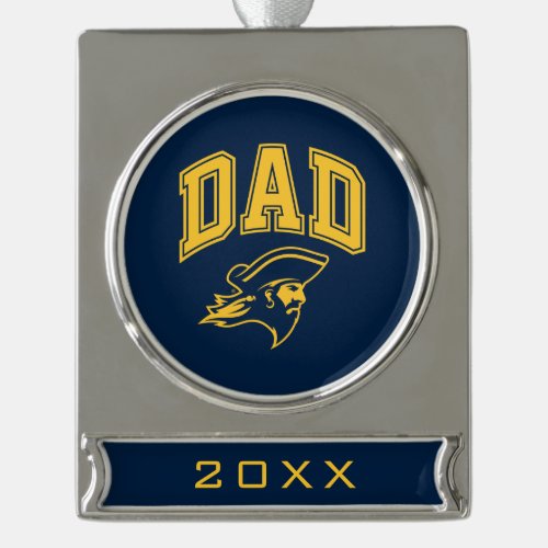 ETSU Buccaneers Dad Silver Plated Banner Ornament