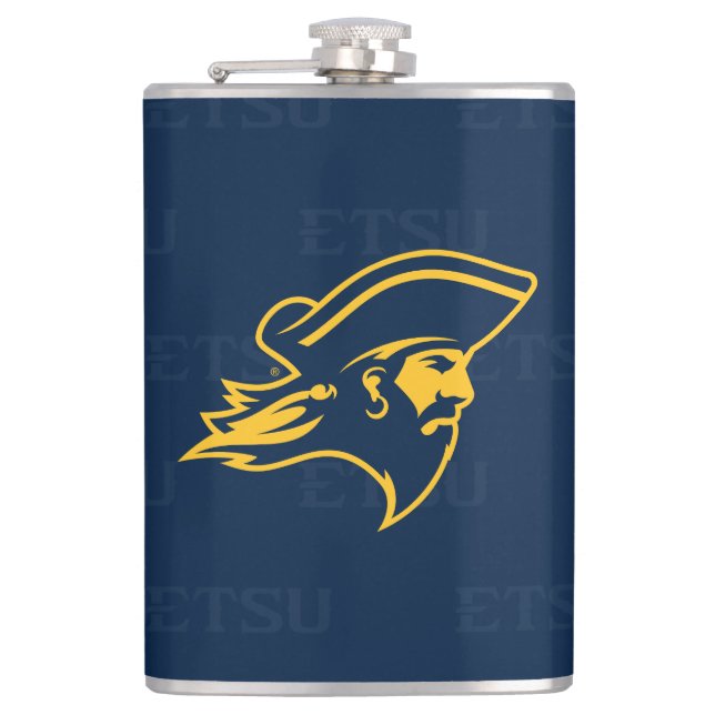 ETSU Buccaneers  Logo Watermark Flask (Front)