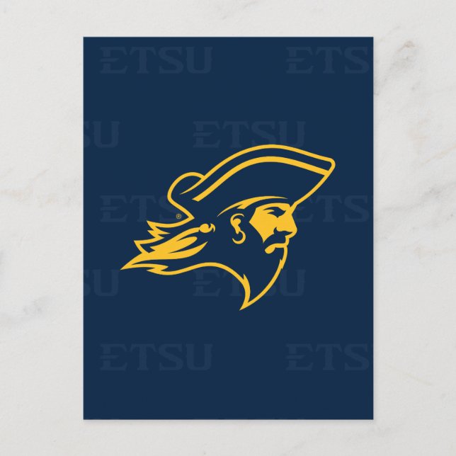 ETSU Buccaneers  Logo Watermark Invitation Postcard (Front)