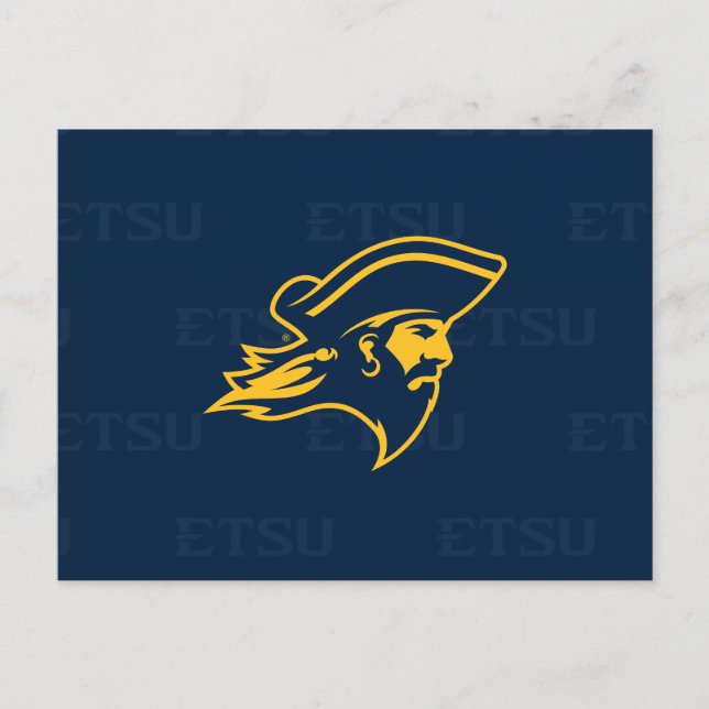 ETSU Buccaneers  Logo Watermark Invitation Postcard (Front)