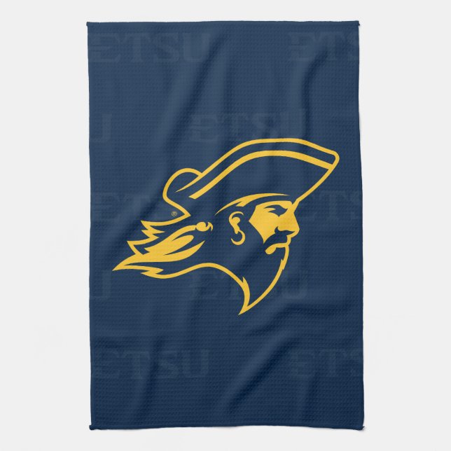 ETSU Buccaneers  Logo Watermark Kitchen Towel (Vertical)