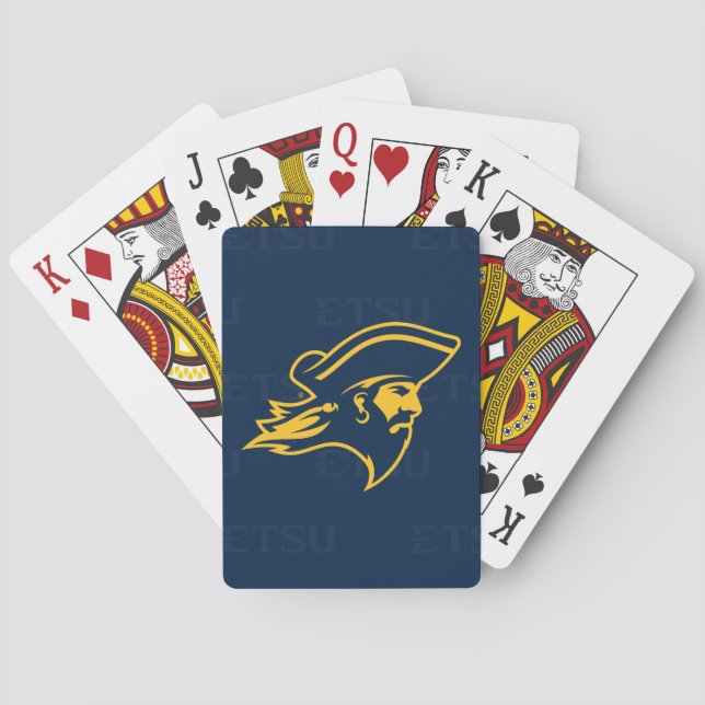 ETSU Buccaneers  Logo Watermark Poker Cards (Back)