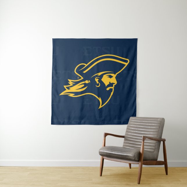ETSU Buccaneers  Logo Watermark Tapestry (In Situ)