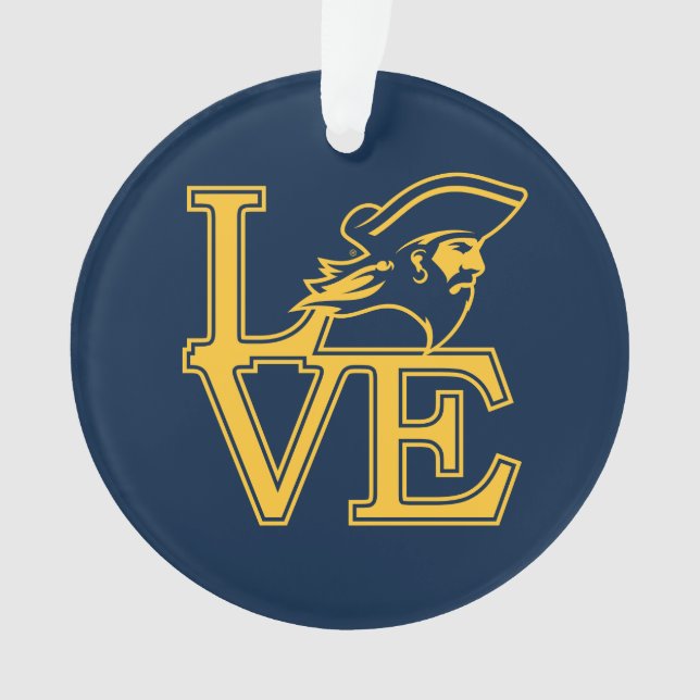 ETSU Buccaneers Love Ornament (Front)