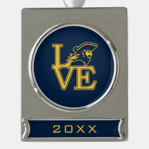ETSU Buccaneers Love Silver Plated Banner Ornament