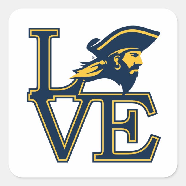 ETSU Buccaneers Love Square Sticker (Front)