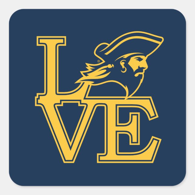 ETSU Buccaneers Love Square Sticker (Front)
