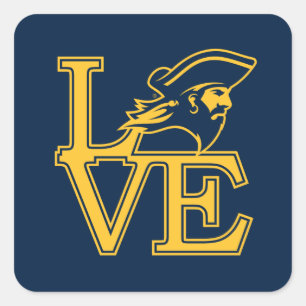 ETSU Buccaneers Love Square Sticker