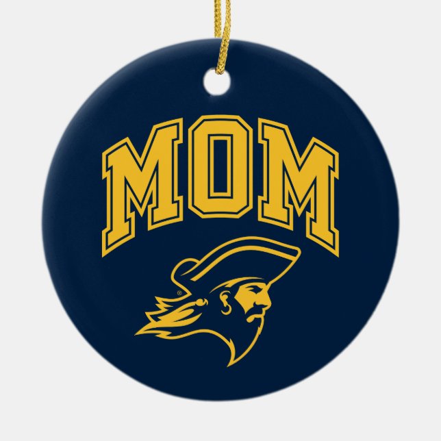 ETSU Buccaneers Mom Ceramic Ornament (Front)