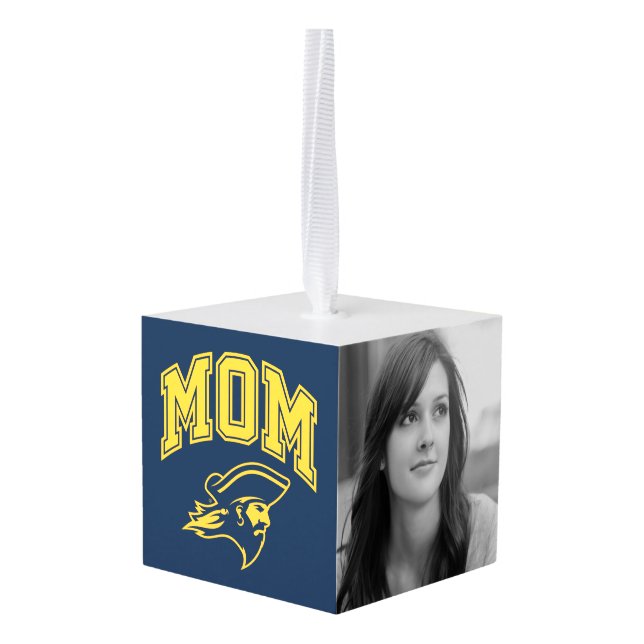 ETSU Buccaneers Mom Cube Ornament (Back Angled)