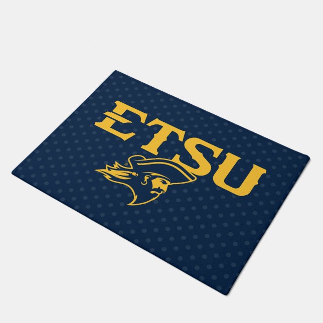 ETSU Buccaneers Polka Dot Pattern Doormat (Angled)