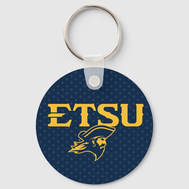 ETSU Buccaneers Polka Dot Pattern Keychain (Front)