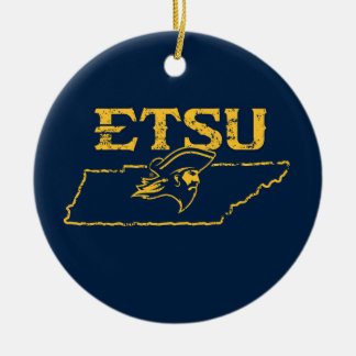 ETSU Buccaneers State Love Ceramic Ornament