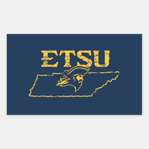 ETSU Buccaneers State Love Rectangular Sticker