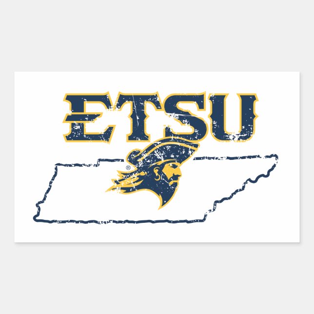 ETSU Buccaneers State Love Rectangular Sticker (Front)