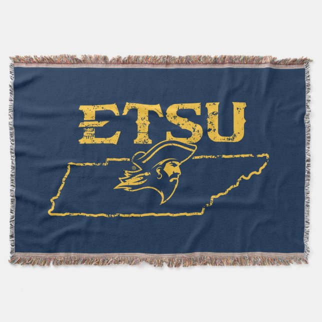 ETSU Buccaneers State Love Throw Blanket (Front)