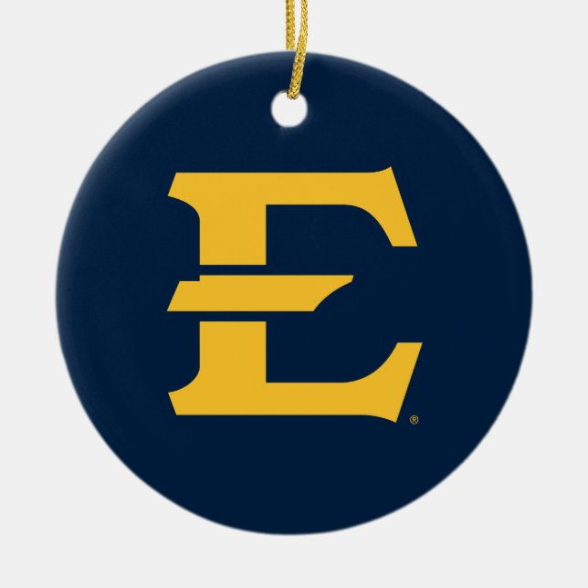 ETSU Primary Mark Ceramic Ornament (Front)