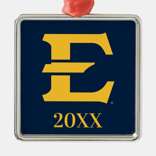 ETSU Primary Mark Metal Ornament (Front)