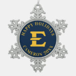 Etsu Primary Mark Snowflake Pewter Christmas Ornament at Zazzle