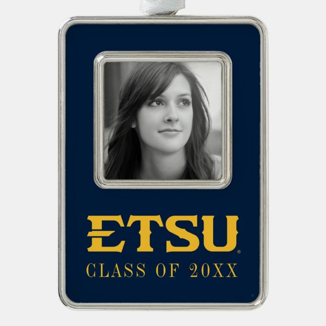 ETSU Wordmark Christmas Ornament (Front)