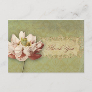 Etude de Fleurs Vintage Wedding Thank You Card