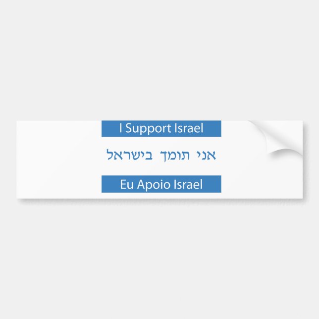 Eu Apoio Israel, I Support Israel Bumper Sticker (Front)