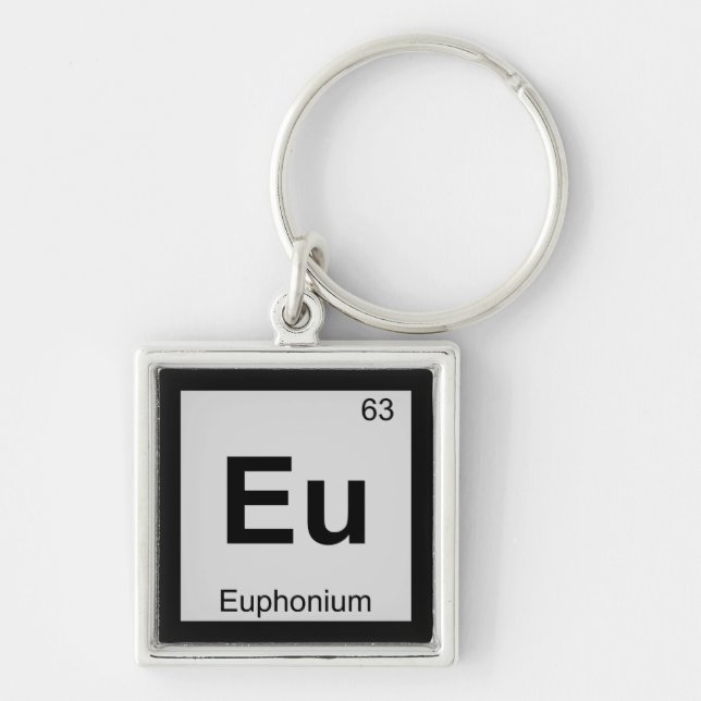 Eu - Euphonium Music Chemistry Periodic Table Keychain (Front)