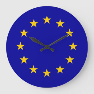 EU European Union blue with gold stars Large Clock