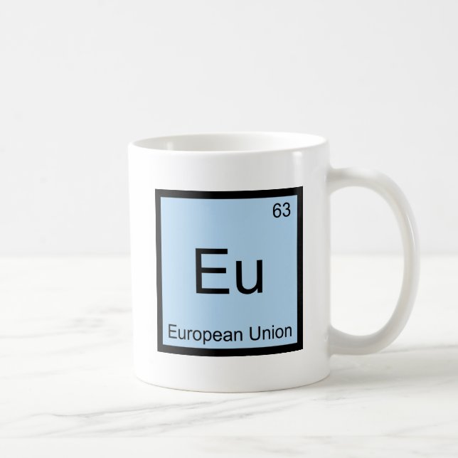 Eu - European Union Chemistry Element Symbol Tee Coffee Mug (Right)