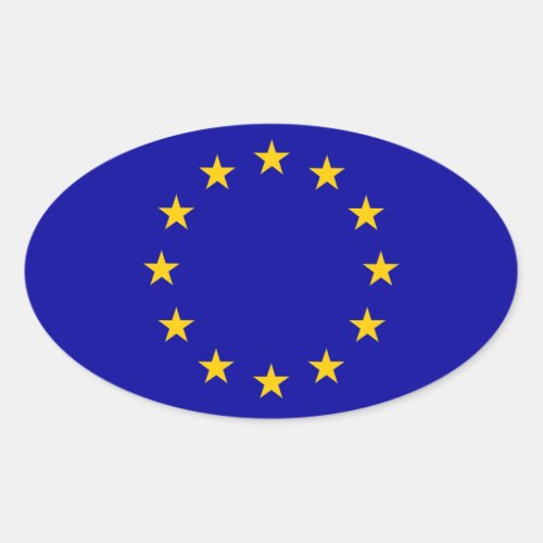 EU European Union Flag Oval Sticker