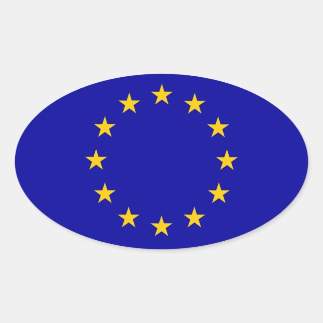 EU European Union Flag Oval Sticker (Front)