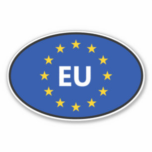 EU flag European Union country code oval vinyl car Sticker