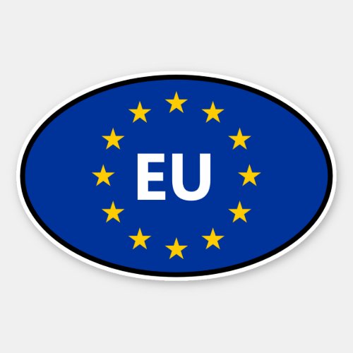 EU flag European Union country code oval vinyl car Sticker