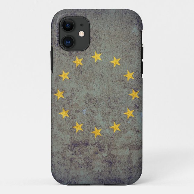 EU Flag - Grunge Case-Mate iPhone Case (Back)